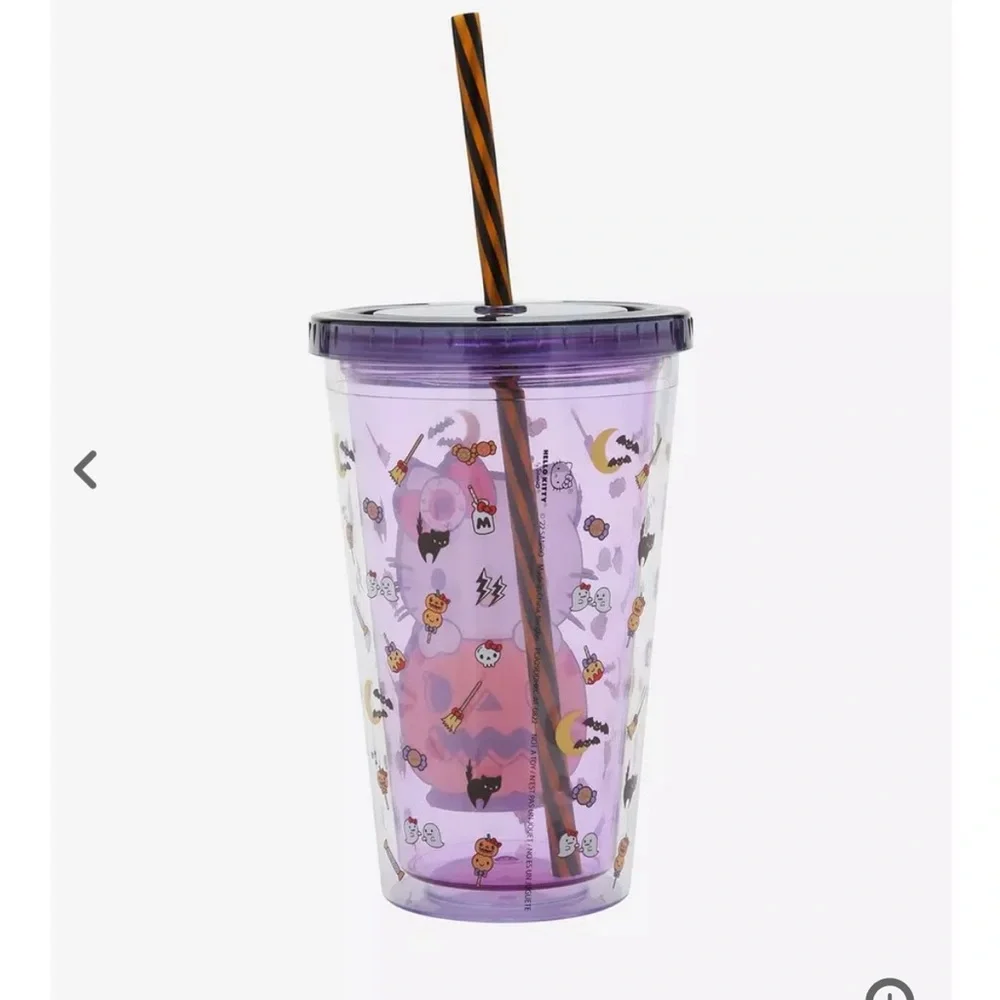 NIB hello kitty pumpkin Halloween acrylic tumbler